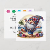 Kostbaar Strand Kabouter - Thema Uitnodiging (Voorkant / Achterkant)