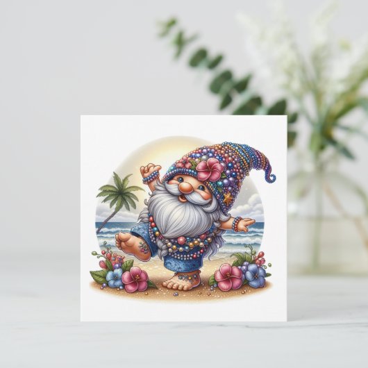 Kostbaar Strandkabouter - Thema Uitnodiging (Staand voorkant)