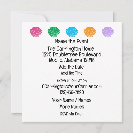 Kostbaar Strandkabouter - Thema Uitnodiging (Achterkant)