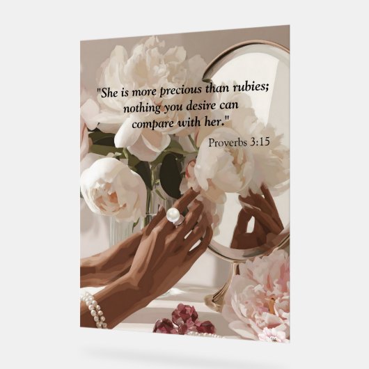 "Kostbaarder dan robijnen" Acryl Bord (Hoek)