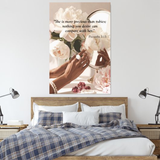 "Kostbaarder dan robijnen" Canvas Afdruk (Insitu (Slaapkamer))