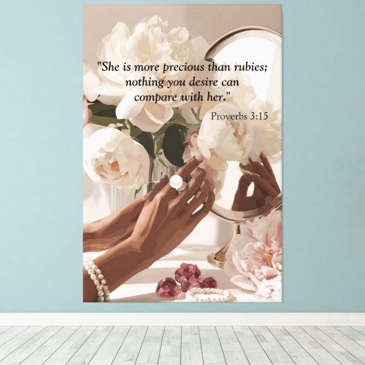 "Kostbaarder dan robijnen" Canvas Afdruk (Insitu (Houten vloer))