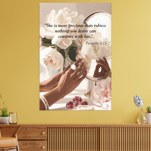 "Kostbaarder dan robijnen" Canvas Afdruk (Insitu (Woonkamer))