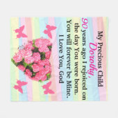 KOSTBARE 90STE VERJAARDAG DAME GEPERSONALISEERD FLEECE DEKEN (Voorkant (Horizontaal))