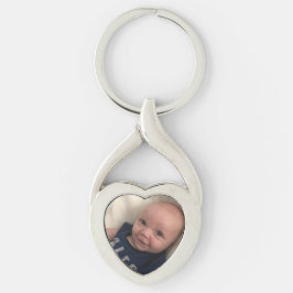 kostbare Baby foto Sleutelhanger zilveren hart Sja