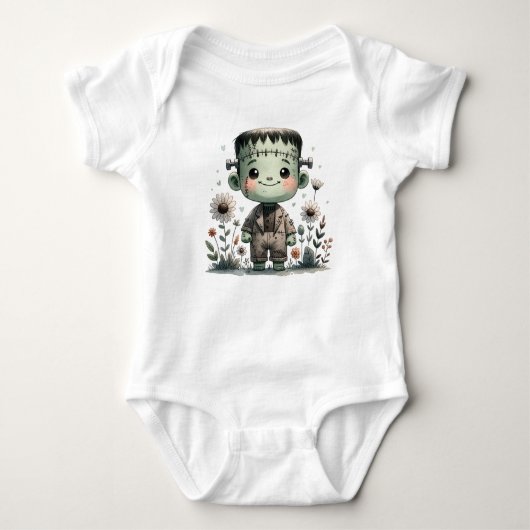 Kostbare Baby Frankenstein met Wildflowers | Schat Romper (Voorkant)