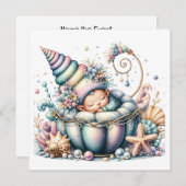 Kostbare baby thema - Uitnodiging (Voorkant / Achterkant)