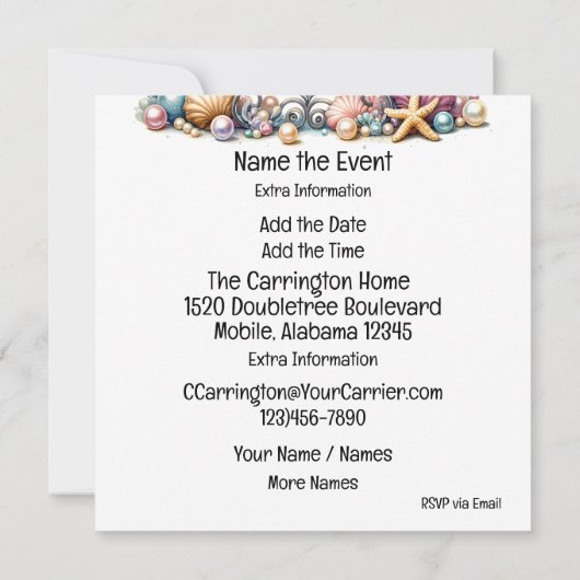 Kostbare baby thema - Uitnodiging (Achterkant)