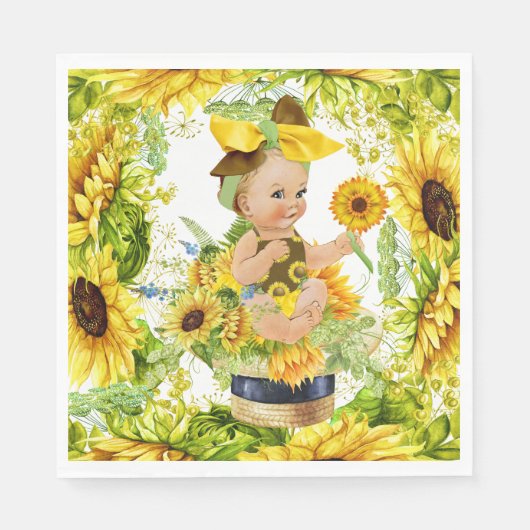 Kostbare Baby zonnebloem partij goederen Servet (Voorkant)