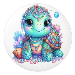 Kostbare Bling Baby Schildpadden - Meer onderweg - Keramische Knop