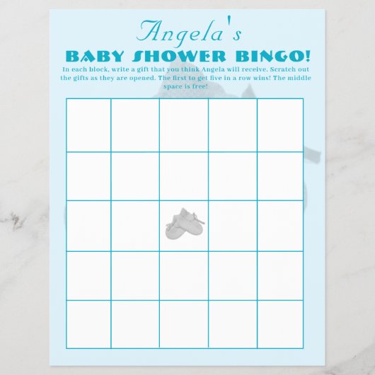 Kostbare Bundel Jongen Baby Shower Bingo Flyer (Voorkant)