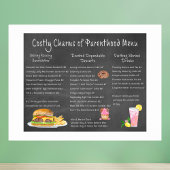 Kostbare charmes van het ouderschap menu poster