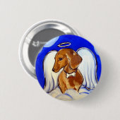 " Kostbare Dachshund Engel Huisdier Kunst Spelden" Ronde Button 5,7 Cm (Voorkant /achterkant)