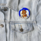 " Kostbare Dachshund Engel Huisdier Kunst Spelden" Ronde Button 5,7 Cm (In situ)