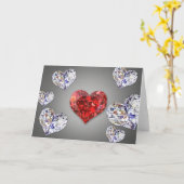 Kostbare Elegante Diamanten Harten Kaart (Gele Bloem)