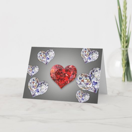 Kostbare Elegante Diamanten Harten Kaart (Voorkant)