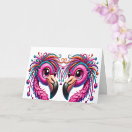 Kostbare Flaunty Flamingo's Kaart