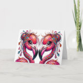 Kostbare Flaunty Flamingo's Kaart (Voorkant)