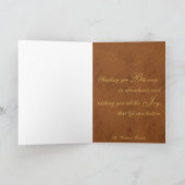 Kostbare Gouden Thanksgiving Pompoen Bladeren Vaka Feestdagen Kaart (Binnen)