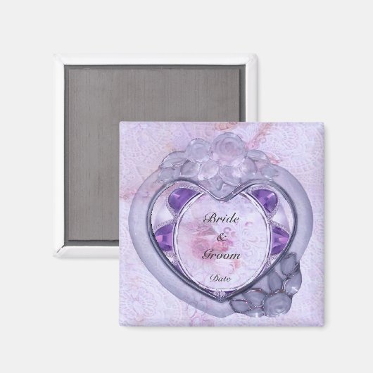 kostbare hart bruiloft gunst magneet (Voorkant / Achterkant)