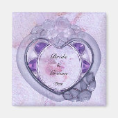 kostbare hart bruiloft gunst magneet (Voorkant)