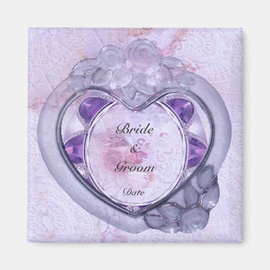 kostbare hart bruiloft gunst magneet (Voorkant)