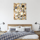 Kostbare Herinneringen 30 Foto Collage Goud ID1065 Canvas Afdruk (Insitu (Slaapkamer))