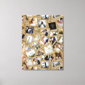 Kostbare Herinneringen 30 Foto Collage Goud ID1065 Canvas Afdruk (Voorkant)