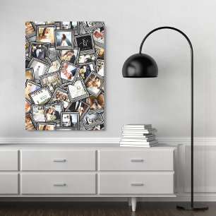 Kostbare Herinneringen 30 Foto Collage Zwart ID106 Canvas Afdruk