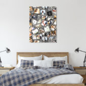 Kostbare Herinneringen 30 Foto Collage Zwart ID106 Canvas Afdruk (Insitu (Slaapkamer))