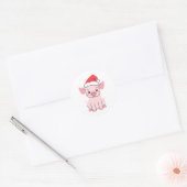 Kostbare kerstbig met kerstmuts ronde sticker (Envelop)