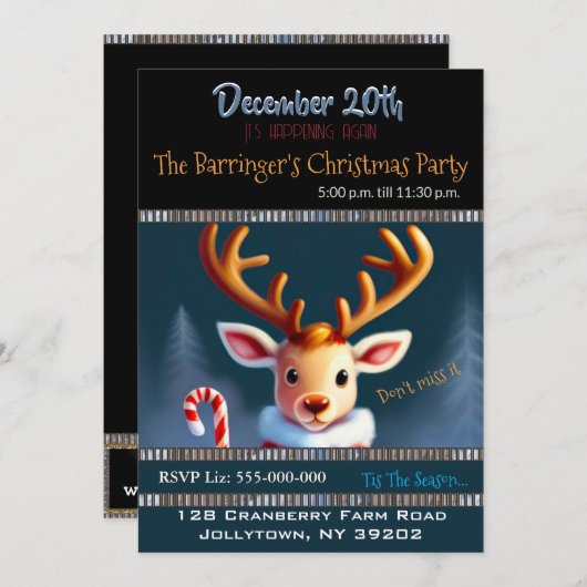 Kostbare Kerstman Kerstfeest Uitnodiging (Voorkant / Achterkant)