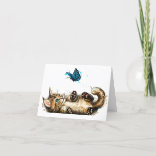 Kostbare Kitten en Butterfly Notecards Bedankkaart