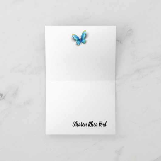 Kostbare Kitten en Butterfly Notecards Bedankkaart (Binnen)