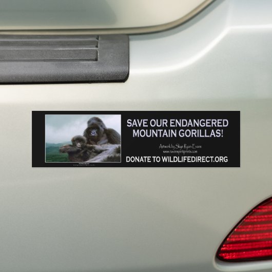 "KOSTBARE" Mountain Gorillas Bumpersticker (Op auto)