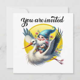 Kostbare ooievaar en kabouter kaart