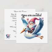 Kostbare ooievaar en kabouter kaart (Voorkant / Achterkant)