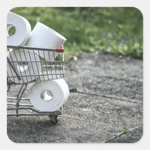 Kostbare papierwinkel voor toiletpapier vierkante sticker
