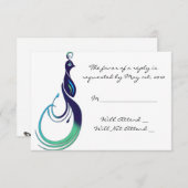 Kostbare Pauw in Paars, Blauwgroen, Groen Antwoord (Voorkant / Achterkant)