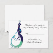 Kostbare Pauw in Paars, Groenblauw, Groen Antwoord (Voorkant / Achterkant)