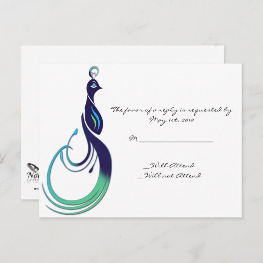 Kostbare Pauw in Paars, Turkoois en Groen Uitnodiging Briefkaart (Voorkant / Achterkant)
