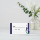 Kostbare Peacock in Paarse Blauwgroen en groene Pl Plaatskaartje (Staand voorkant)