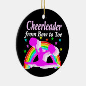 KOSTBARE ROZE CHEERLEADER VAN BOOG TOT TEEN ONTWER KERAMISCH ORNAMENT (Rechts)