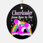 KOSTBARE ROZE CHEERLEADER VAN BOOG TOT TEEN ONTWER KERAMISCH ORNAMENT (Links)