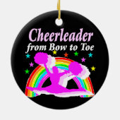 KOSTBARE ROZE CHEERLEADER VAN BOOG TOT TEEN ONTWER KERAMISCH ORNAMENT (Achterkant)