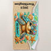 kostbare schildpad thema strandlaken (Voorkant)