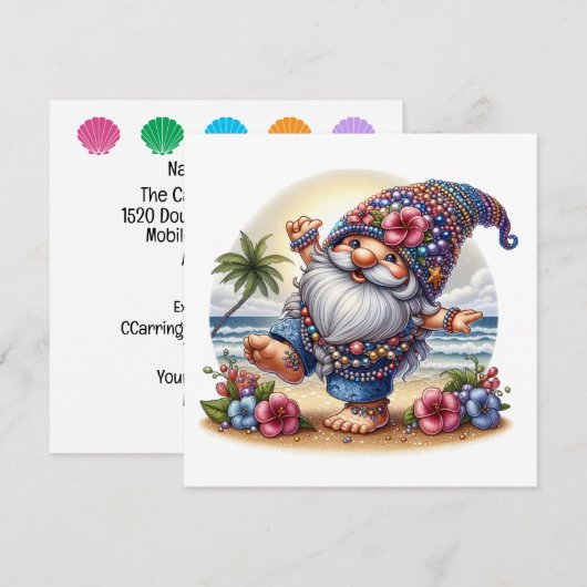 Kostbare Strandkabouter - Thema Uitnodiging (Voorkant / Achterkant)