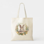 Kostbare Tan Bunny Konijn met Spring Flowers Tote Bag (Achterkant)