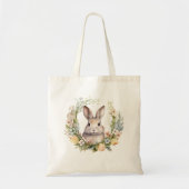Kostbare Tan Bunny Konijn met Spring Flowers Tote Bag (Voorkant)