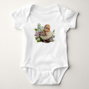 Kostbare Waterverf Kuiken met Bloemen Romper